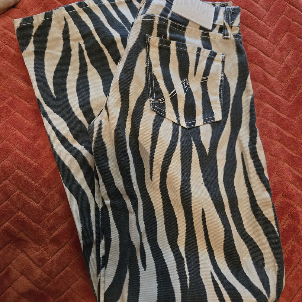 REVICE Black and White Animal Print Jeans